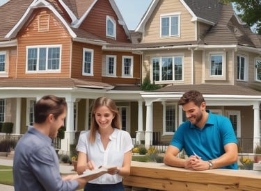 A family discussing leasing options in a friendly office.