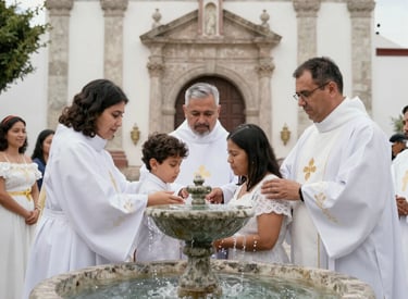 Charming baptism landing page featuring soft pastel colors and gentle design