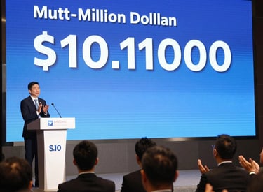 Professional corporate event landing page with clean lines and modern style