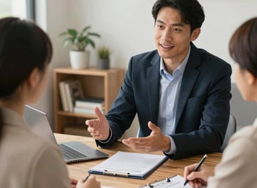 homeowner discussing with cash buyer how to sell house fast in Riverside County