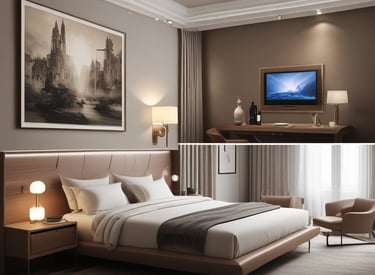 A welcoming guest house receptionist smiling warmly, ready to help guests.