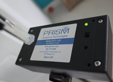 Professional-grade air pump for residential VOC sampling.