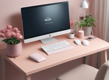 A designer discussing website layouts with a client in a cozy, softly lit studio.