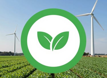 A card with orange border on hover showing ESG compliance icons