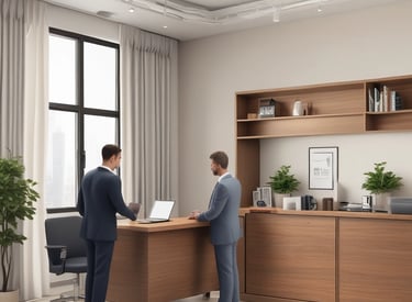 Image of a friendly customer service representative assisting condominium clients