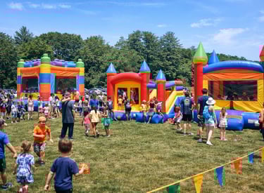 bounce houses at school event