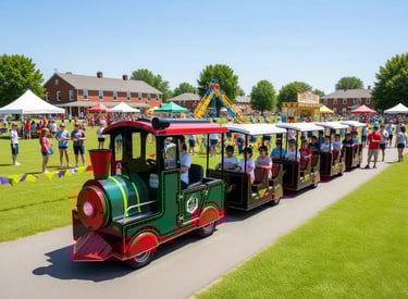 kids train at school event