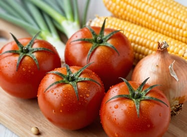 Aerial view of a sprawling agro-industrial park with greenhouses and crop fields.