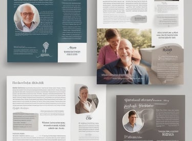 A stack of colorful brochures fanned out on a wooden table.