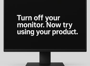 a computer monitor screen displaying a message