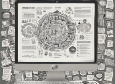 A creative workspace with a laptop displaying a modern website design in progress.