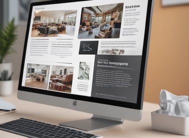 A creative workspace with colorful sketches and digital screens showing graphic design projects in progress.