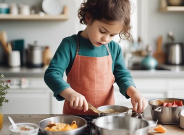 A group of children and a teacher engaged in a colorful science experiment at a classroom table.