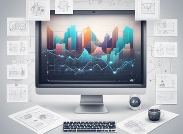 Close-up of hands typing on a keyboard with AI-generated text on the screen.