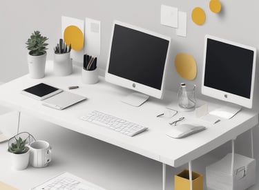 A sleek laptop screen displaying a dashboard of AI-generated content and analytics.