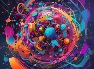 a colorful abstract art work of a colorful abstract design