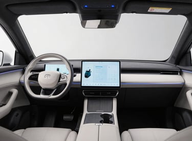 Painel digital de carro elétrico chinês com interface conectada