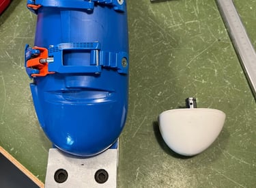 Deformation en longueur d'une chaussure de ski