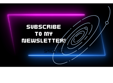 Neon purple and blue button that reads subscribe to my newsletter 