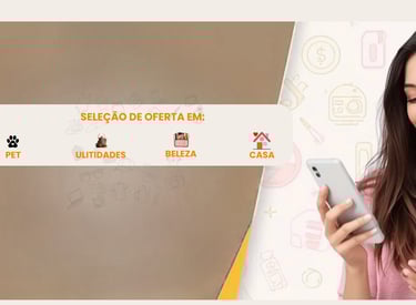 Banner de ofertas de site ofertazoom.com com promoções em casa, beleza, pet e utilidades.