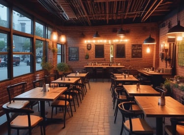 The image depicts a modern, well-lit hotel lobby with a spacious and elegant design. The area features stylish furniture, including wicker chairs and plush sofas, and polished flooring. Decorative elements include large blue-tiled pillars and artistic wall designs with circular patterns. The warm lighting and decorative plants add a cozy ambiance.