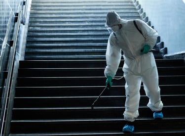 serviço de controle de pragas em escadaria