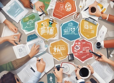 A collection of red cables is neatly organized and connected to various ports on a network rack. The cables are looped orderly, suggesting a structured setup, and the overall scene has a high-tech, organized appearance.