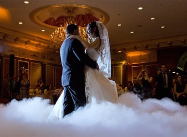 Atlanta first dance on a cloud of smoke at a wedding