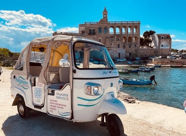 Ape calessino tuktuk on the beach