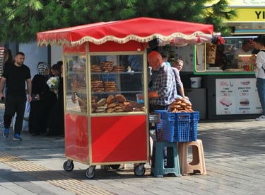 vendedor de arepas de trigo