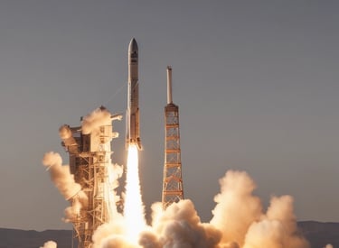 Arocket launching off of a pad