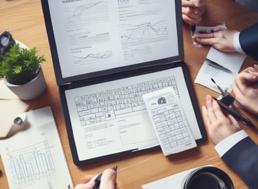 An accountant reviewing financial documents with a client.
