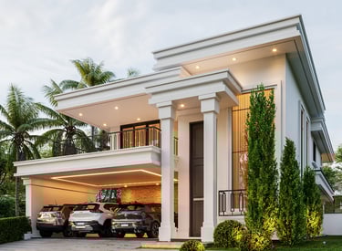 a house with a car parked in front of it