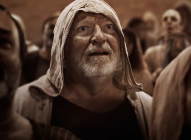 Image of David-Graham Parker on the production for History Channel: "Herod, The Final Conflict."