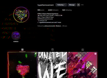 An instagram starting page called HYPEthemovement.
