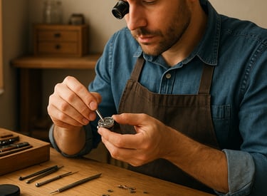 Watch sizing service in Spring Hill FL – jeweler adjusting watch band links for perfect fit