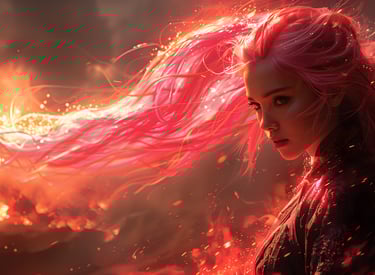 Young woman wielding her fire power