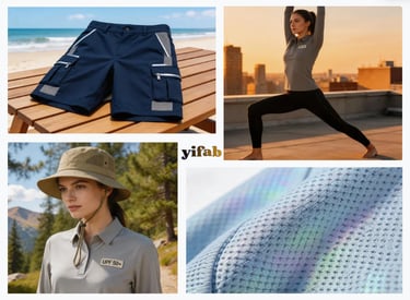 “UV-protective smart fabric for outdoor sportswear” “Breathable summer textile with UV protection”