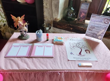 Mesa de firmas para primera comunión