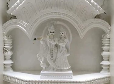 The Silent Guardian: a peaceful presence watching over your household. Marble Temples Radha Krishna