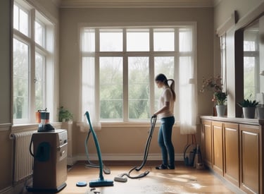 Before and after of a cleaned property.