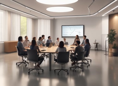 A dimly lit scene featuring a laptop with a music streaming service interface on the screen. Playlists and music recommendations are visible. A glass with water is positioned in front of the screen, capturing reflections and adding a subtle glow to the foreground.