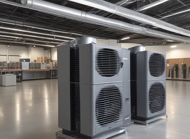 A modern cooling system installation in a commercial space.