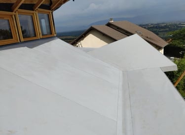 toit maison avec membrane PVC