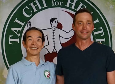 Johnny with his teacher Dr. Paul Lam, Founder of the Tai Chi for Health Institute