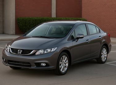 Honda Civic 2016 prateado estacionado em ambiente urbano, com fundo de prédio e luz suave de fim de 