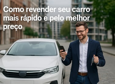 Carro seminovo limpo estacionado em pátio, pronto para venda