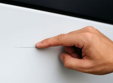 teste da unha em arranhão veicular