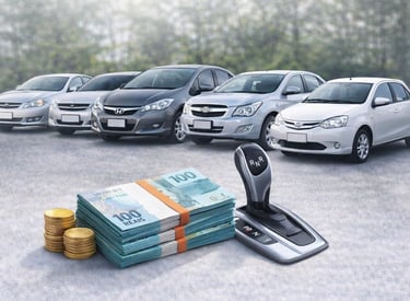 imagem ilustrativa varios carros automáticos lado a lado 