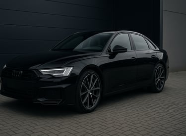 audi preto estacionado